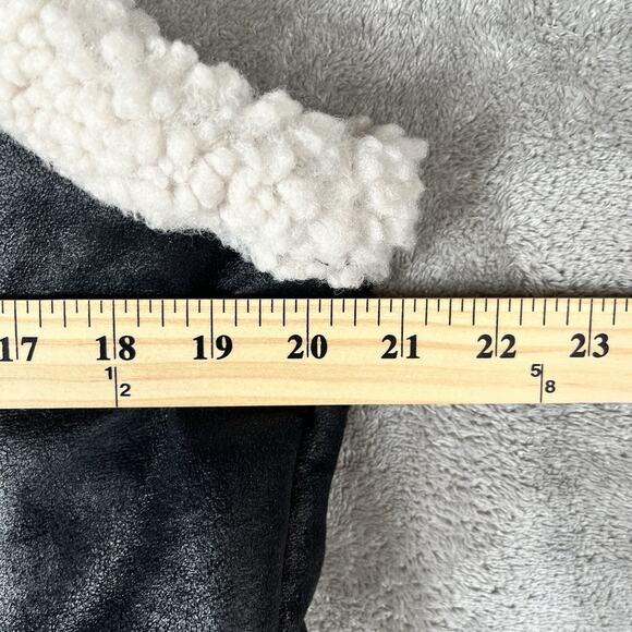 Noisy May Haley Faux Leather Shearling Moto Black Vest Size Small NWOT - Picture 5 of 6